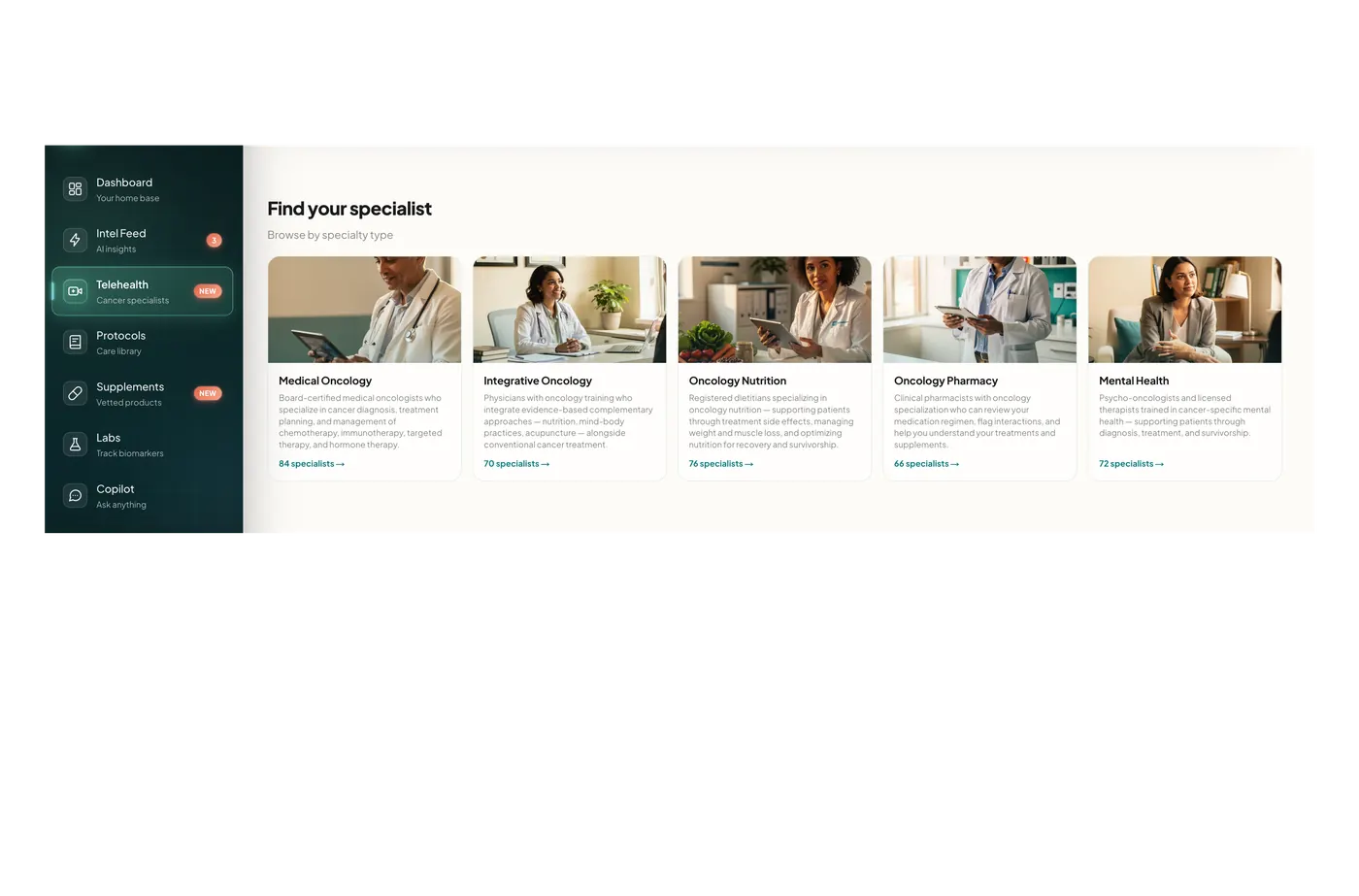 RIVVN Telehealth specialist booking interface